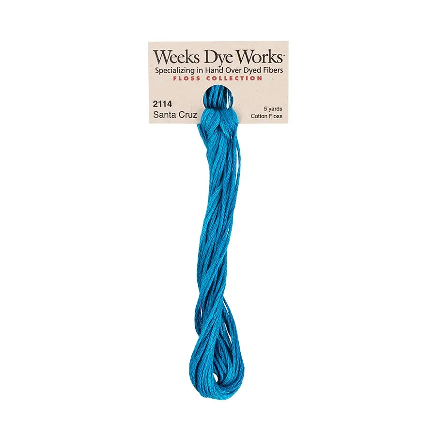 Santa Cruz #2114 by Weeks Dye Works- 5 yds Hand-Dyed, 6 Strand 100% Cotton Cross Stitch Embroidery Floss