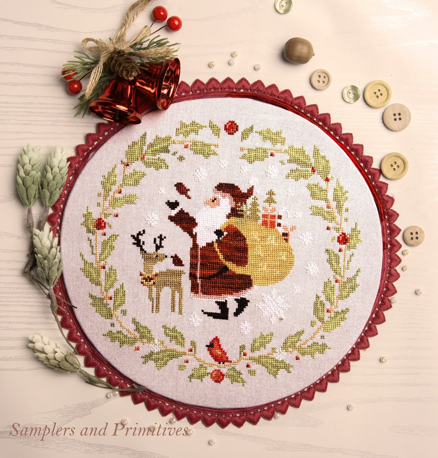 Pre-Order -Santa and Friends by Samplers and Primitives