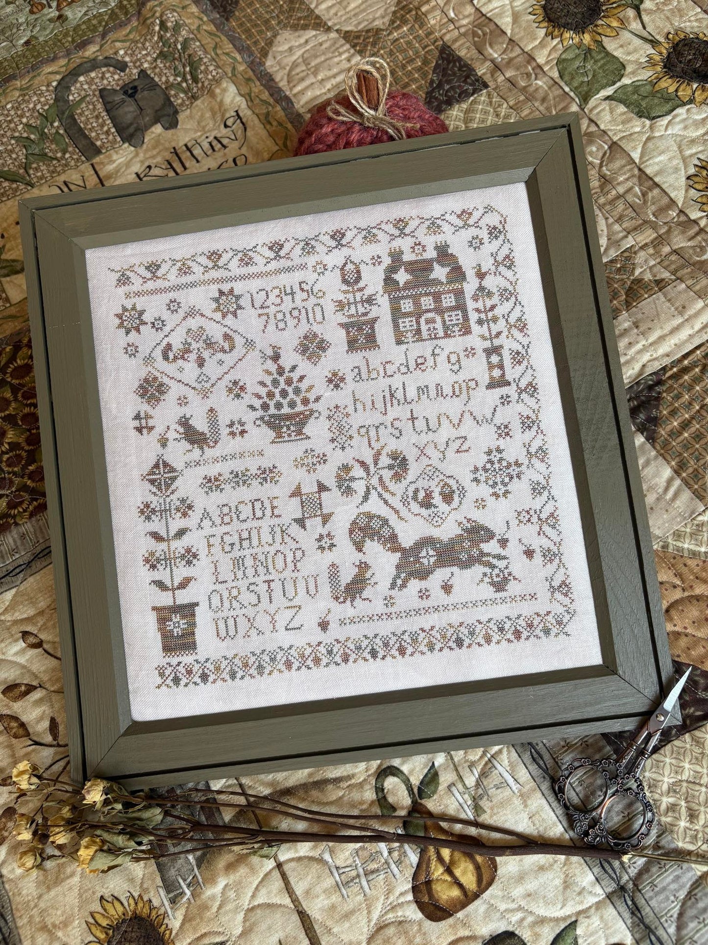 Pre-Order -Sassy Squirrel Sampler by Pansy Patch Quilts & Stitchery