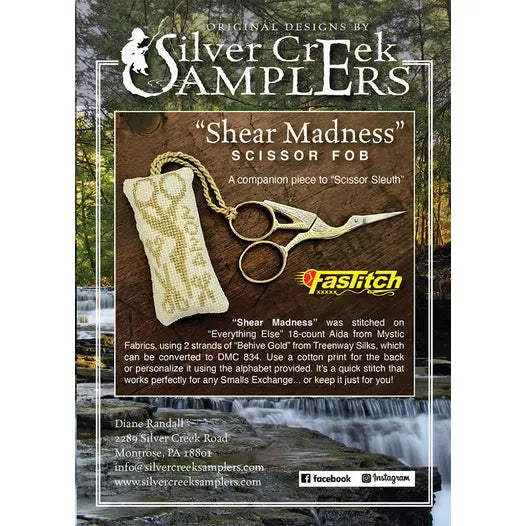 Shear Madness Scissor Fob - Silver Creek Samplers