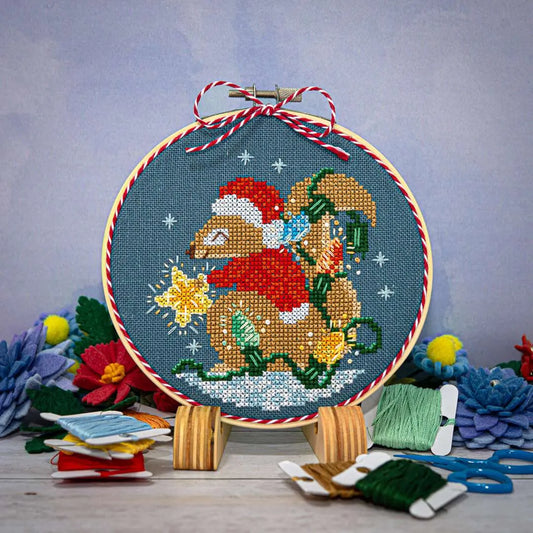 Squirrel's Bright Winter Night Ornament- Counting Puddles