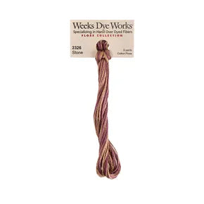 Stone #2326 by Weeks Dye Works- 5 yds Hand-Dyed, 6 Strand 100% Cotton Cross Stitch Embroidery Floss