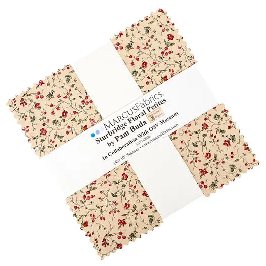 Sturbridge Floral Petites by Pam Buda for Marcus Fabrics - 10"x10" Squares