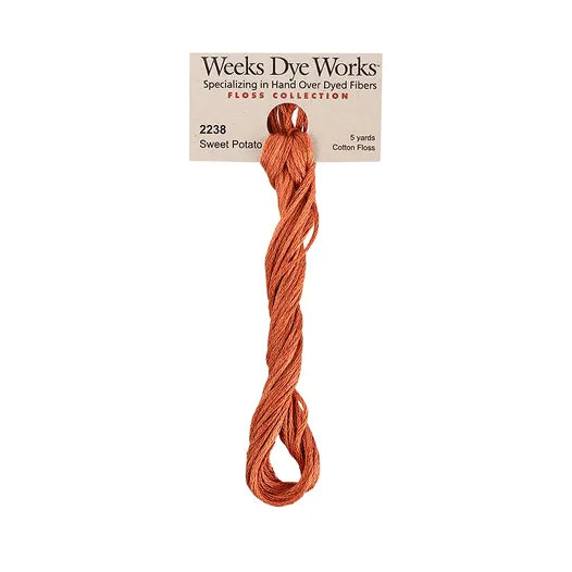 Sweet Potato #2238 by Weeks Dye Works- 5 yds Hand-Dyed, 6 Strand 100% Cotton Cross Stitch Embroidery Floss