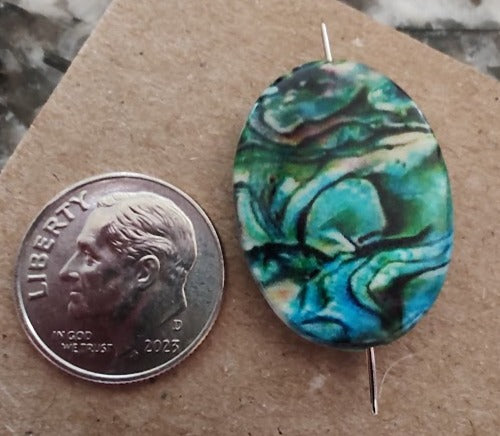 Needleminder- Blue-Green-Black Swirl w/needle hole