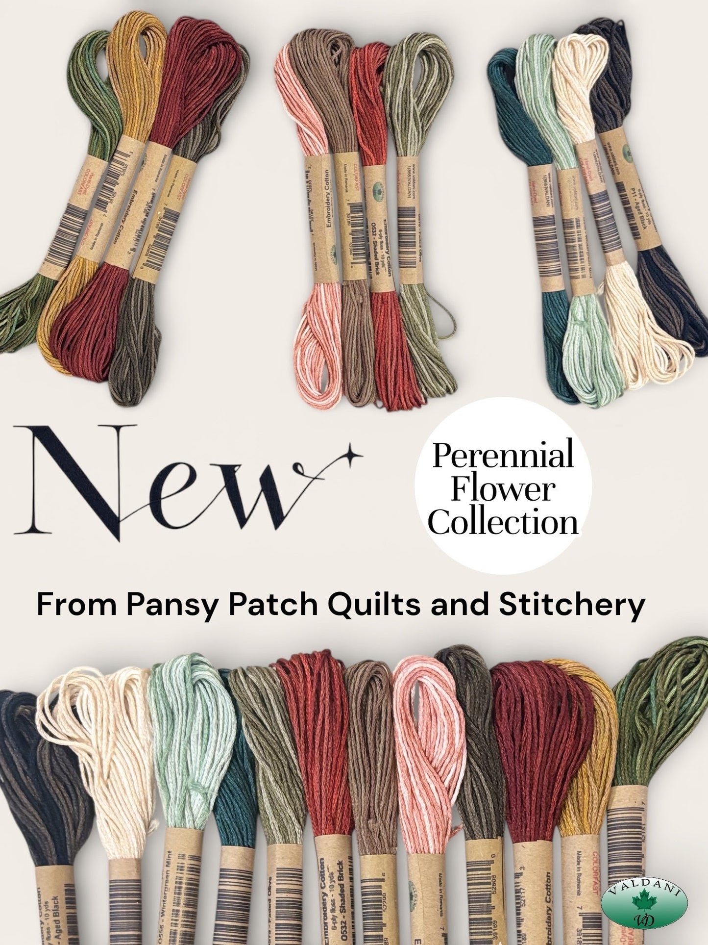 Floss Pack for Perennial Flower Sampler - Pansy Patch Quilts and Stitchery