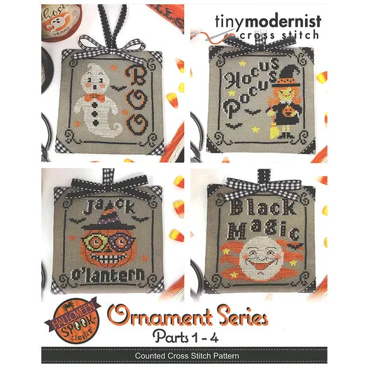 Halloween Spooktacular-Ornament Series -Parts 1-4 - Tiny Modernist - Cross Stitch Pattern