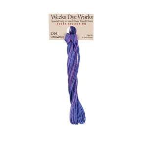 Ultraviolet #2336 by Weeks Dye Works- 5 yds Hand-Dyed, 6 Strand 100% Cotton Cross Stitch Embroidery Floss
