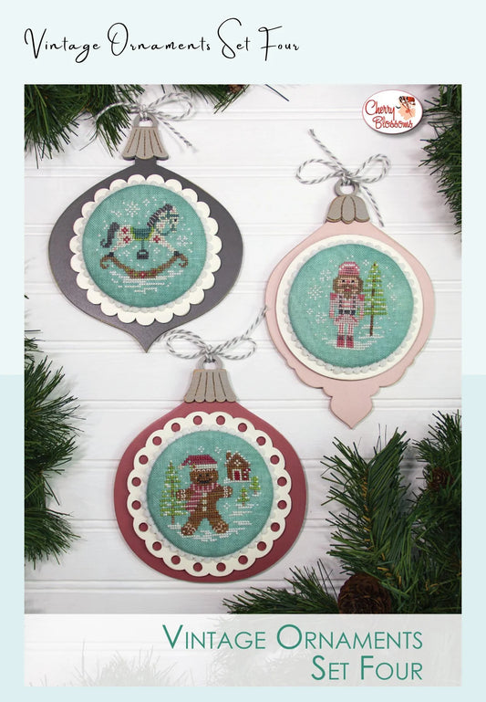 Vintage Ornaments - Set Four - Cherry Blossoms
