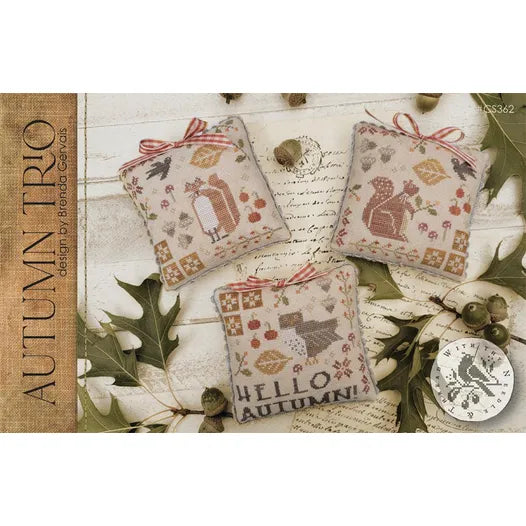 Autumn Trio - With Thy Needle & Thread - Brenda Gervais - Cross Stitch Pattern