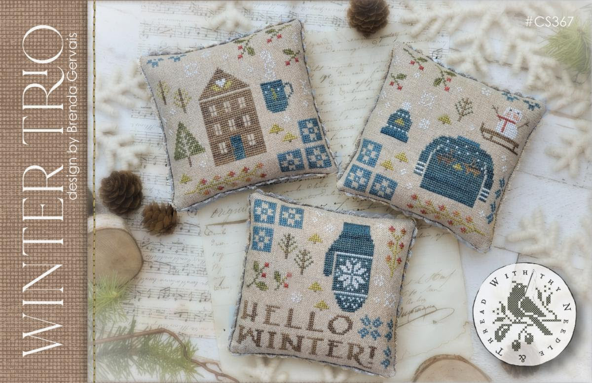 Winter Trio- With Thy Needle & Thread - Brenda Gervais - Cross Stitch Pattern