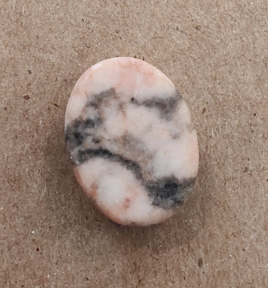 Needle Minder - Pink and Black Marbled Stone  w/needle hole