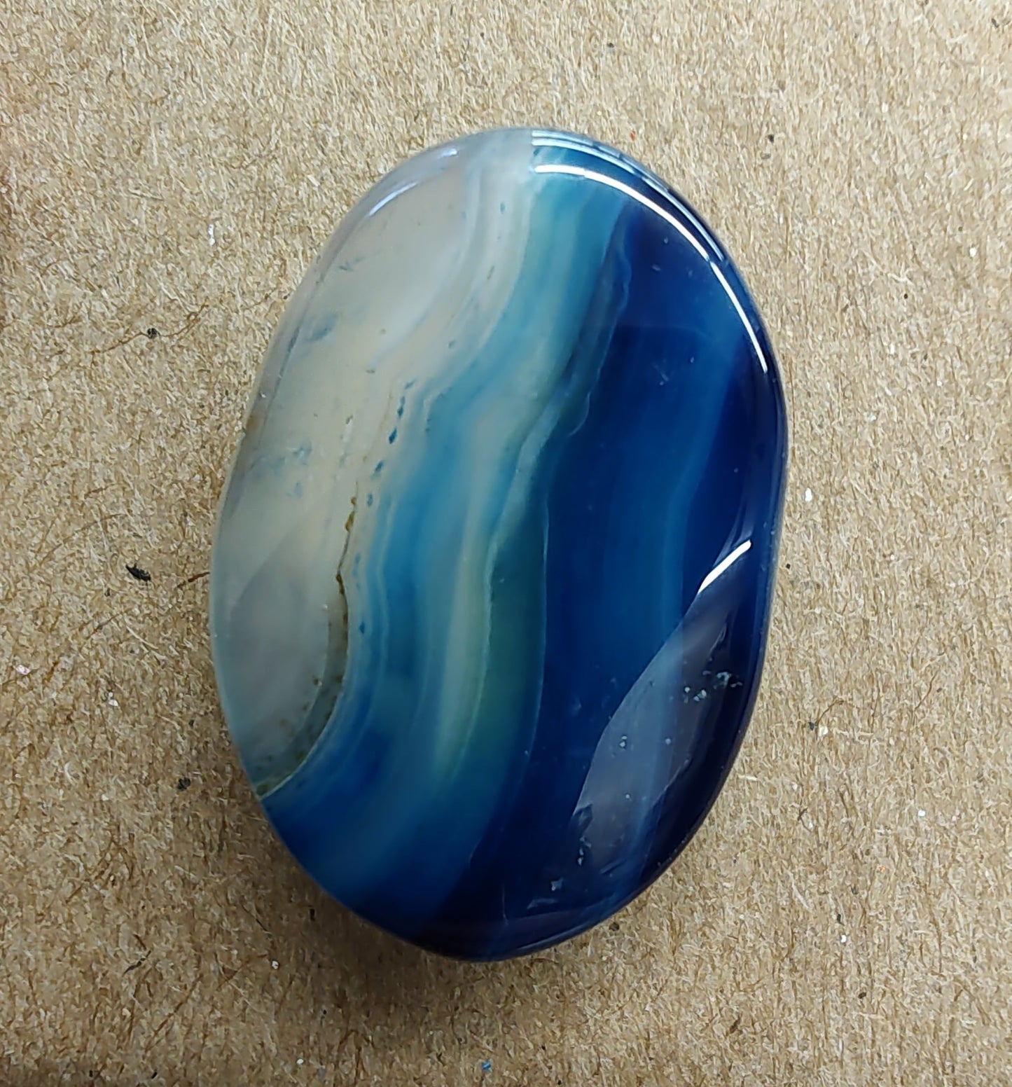 Needleminder- Blue Marbled Glass w/needle hole