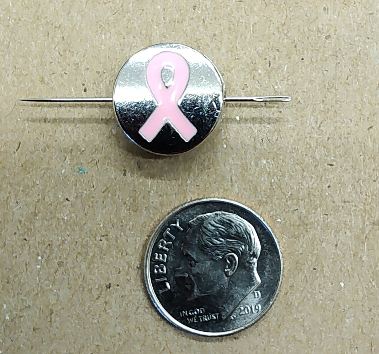 Needleminder- Breast Cancer Awareness w/needle hole