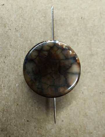 Needleminder - Brown and White Marble w/needle hole