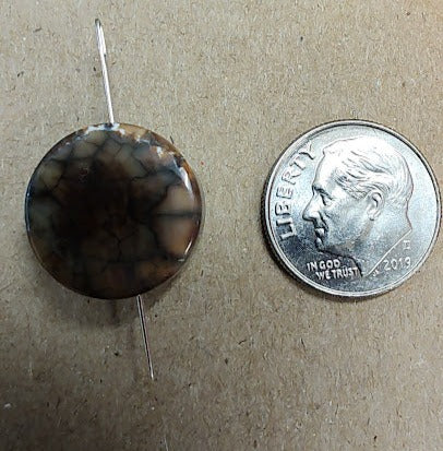 Needleminder - Brown and White Marble w/needle hole