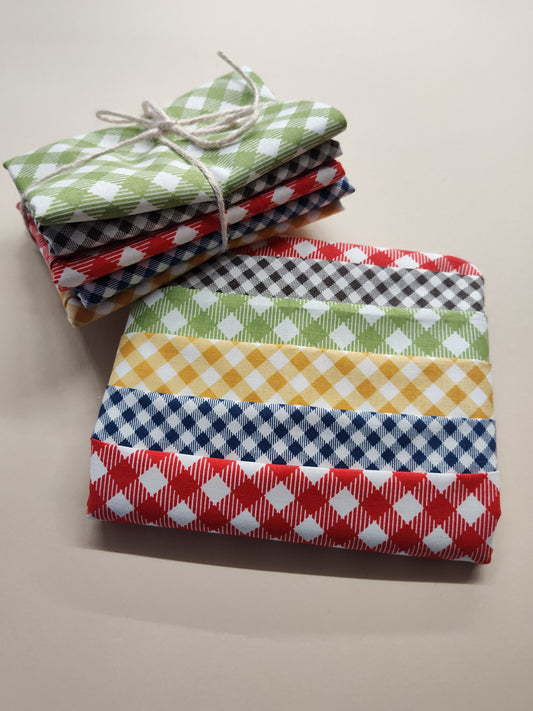 Fat Quarter pack of 5 Bee Ginghams by Lori Holt of Bee in my Bonnet