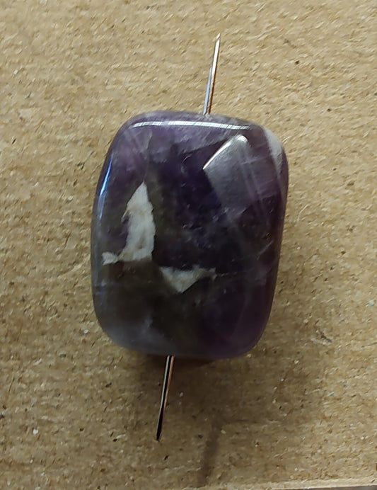Needleminder- Purple/Grey Marbled Glass w/needle hole