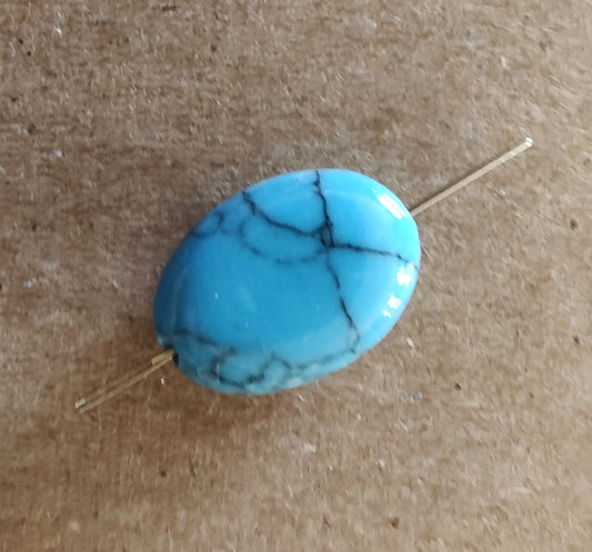 Needle Minder - BlueTurquoise Oval w/ needle hole