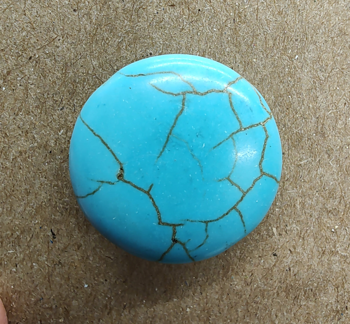 Needleminder- Turquoise Marbled Stone w/needle hole