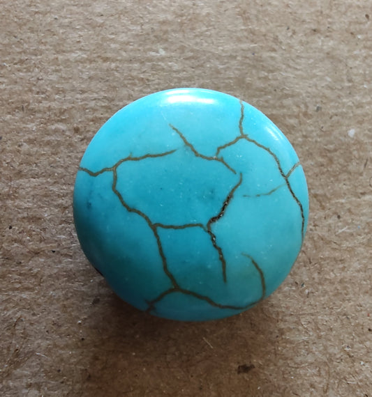 Needleminder- Turquoise Marbled Stone w/needle hole