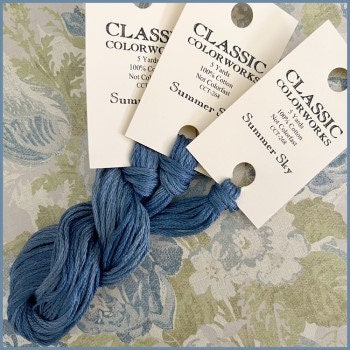 Summer Sky Classic Colorworks   5 yards Hand-Dyed 6-strand 100% cotton cross stitch embroidery floss