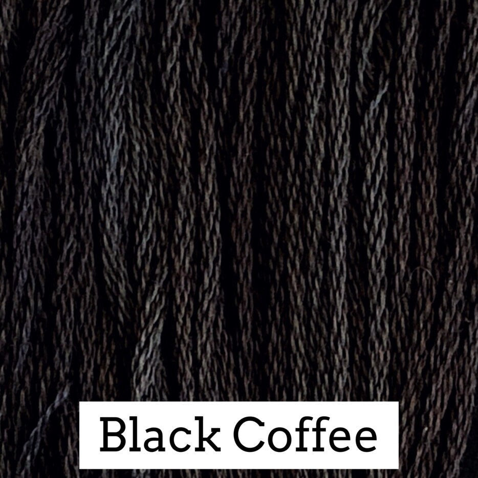 Black Coffee - Classic Colorworks - CCT-004- 5 yds, Hand-Dyed, 6 Strand, 100% Cotton Cross Stitch Embroidery Floss