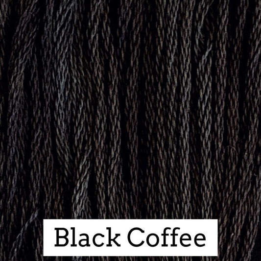 Black Coffee - Classic Colorworks - CCT-004- 5 yds, Hand-Dyed, 6 Strand, 100% Cotton Cross Stitch Embroidery Floss