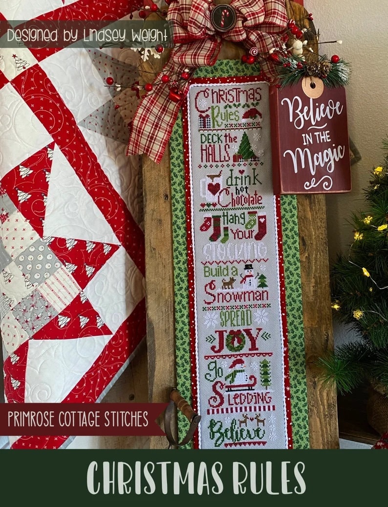 Christmas Rules – PAPER Pattern – Primrose Cottage Stitches