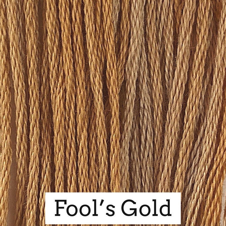 Fool's Gold by Classic Colorworks - 5 yds, Hand-Dyed, 6 Strand, 100% Cotton, Cross Stitch Embroidery Floss