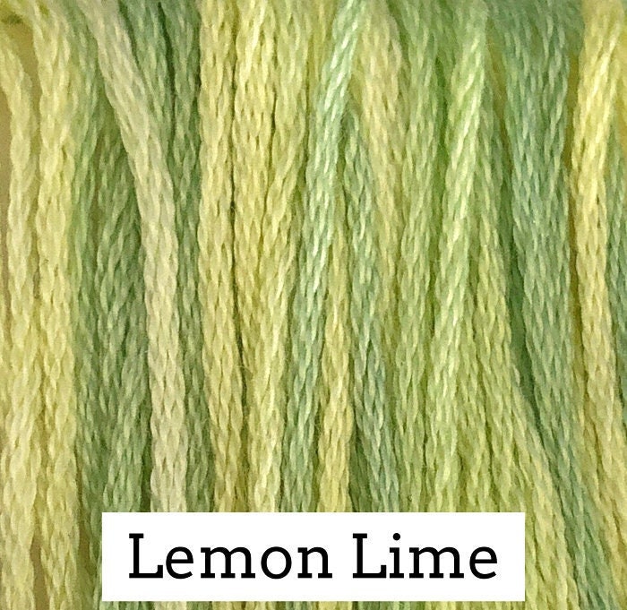 Lemon Lime by Classic Colorworks - 5 yds, Hand-Dyed, 6 Strand, 100% Cotton, Cross Stitch Embroidery Floss