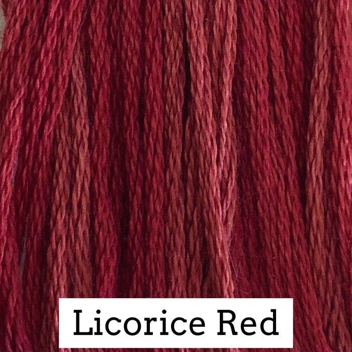 Licorice Red by Classic Colorworks - 5 yds, Hand-Dyed, 6 Strand, 100% Cotton, Cross Stitch Embroidery Floss