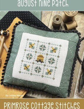 August Nine Patch - Lindsey's Nine Patch Series - Primrose Cottage Stitches - Cross Stitch Pattern
