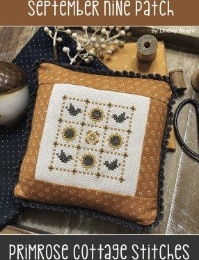 September Nine Patch - Lindsey's Nine Patch Series - Primrose Cottage Stitches - Cross Stitch Pattern