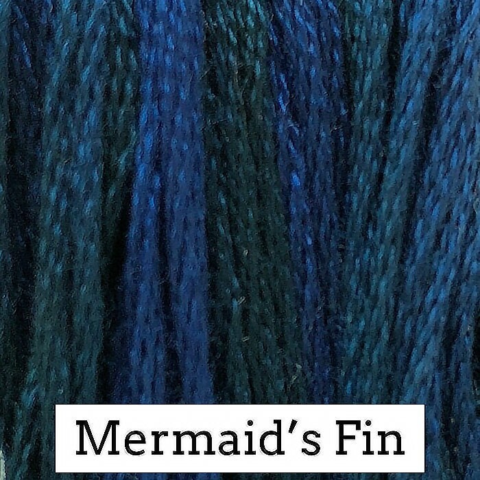 Mermaid's Fin by Classic Colorworks - 5 yds, Hand-Dyed, 6 Strand, 100% Cotton, Cross Stitch Embroidery Floss