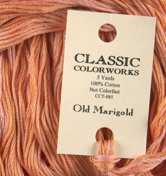 Old Marigold by Classic Colorworks - 5 yds, Hand-Dyed, 6 Strand, 100% Cotton, Cross Stitch Embroidery Floss