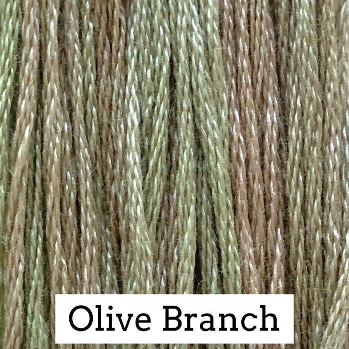 Olive Branch by Classic Colorworks - 5 yds, Hand-Dyed, 6 Strand, 100% Cotton, Cross Stitch Embroidery Floss