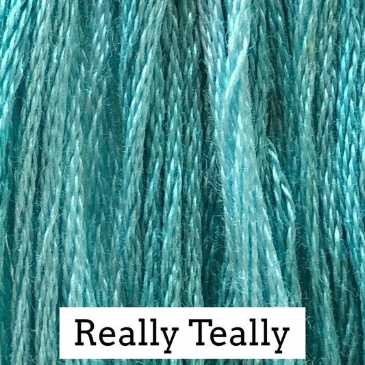 Really Teally by Classic Colorworks - 5 yds, Hand-Dyed, 6 Strand, 100% Cotton, Cross Stitch Embroidery Floss