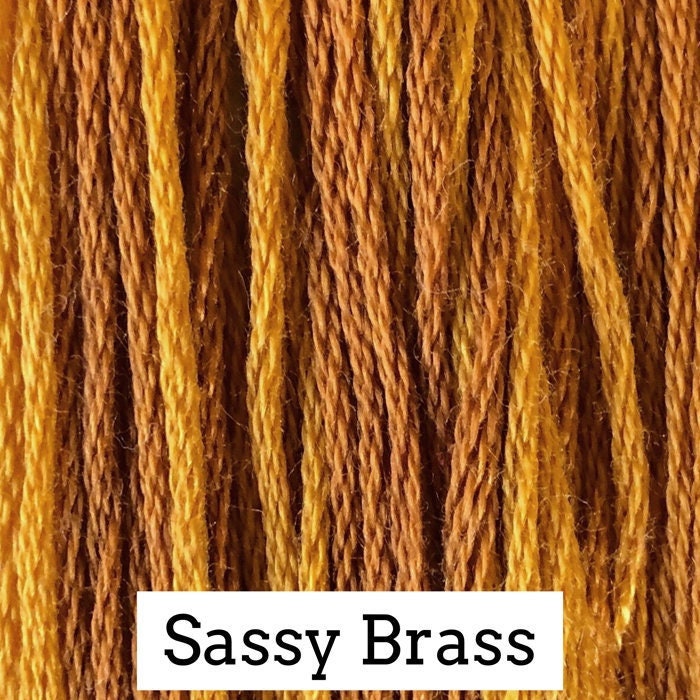 Sassy Brass by Classic Colorworks - 5 yds, Hand-Dyed, 6 Strand, 100% Cotton, Cross Stitch Embroidery Floss