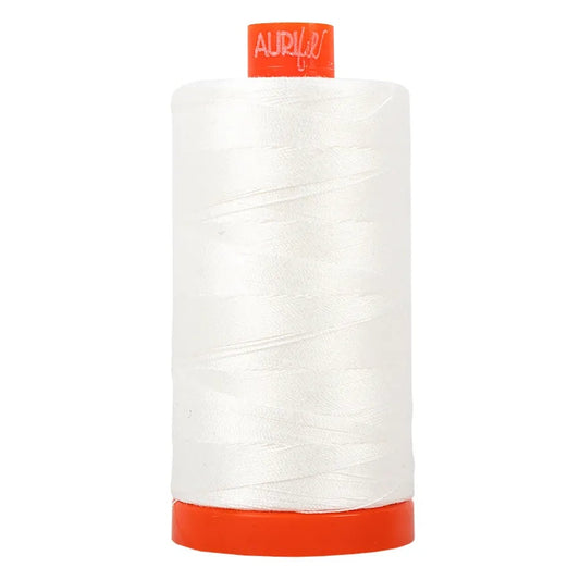 50wt Aurifil Natural White 100% Cotton Mako Thread