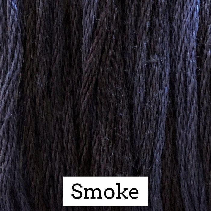 Smoke by Classic Colorworks - 5 yds, Hand-Dyed, 6 Strand, 100% Cotton, Cross Stitch Embroidery Floss