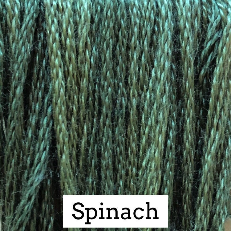 Spinach by Classic Colorworks - 5 yds, Hand-Dyed, 6 Strand, 100% Cotton, Cross Stitch Embroidery Floss