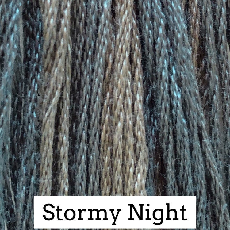 Stormy Night by Classic Colorworks - 5 yds, Hand-Dyed, 6 Strand, 100% Cotton, Cross Stitch Embroidery Floss