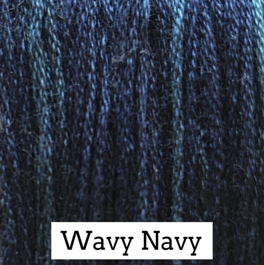 Wavy Navy by Classic Colorworks - 5 yds, Hand-Dyed, 6 Strand, 100% Cotton, Cross Stitch Embroidery Floss