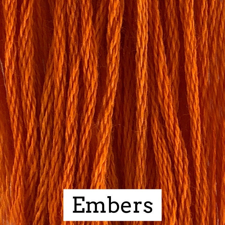 Embers by Classic Colorworks - 5 yds, Hand-Dyed, 6 Strand, 100% Cotton, Cross Stitch Embroidery Floss