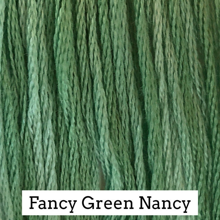 Fancy Green Nancy by Classic Colorworks - 5 yds, Hand-Dyed, 6 Strand, 100% Cotton, Cross Stitch Embroidery Floss