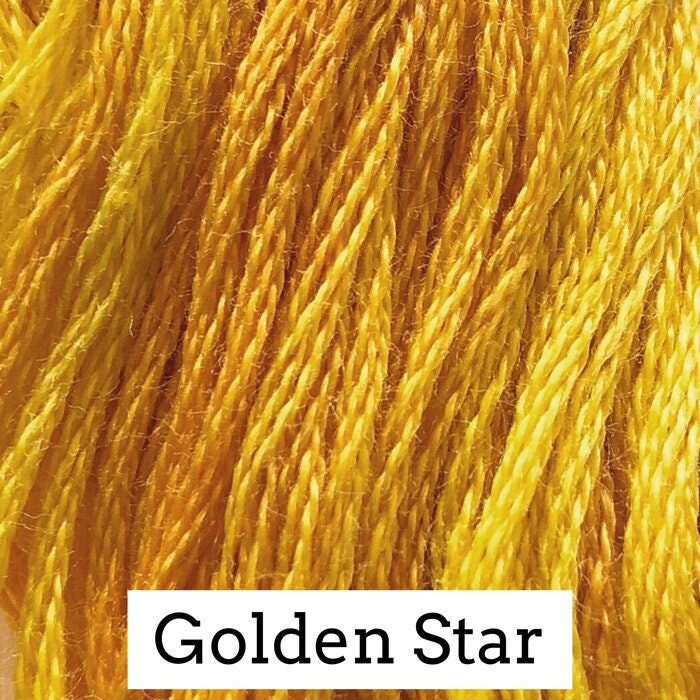 Golden Star by Classic Colorworks - 5 yds, Hand-Dyed, 6 Strand, 100% Cotton, Cross Stitch Embroidery Floss