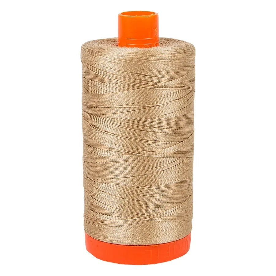 50wt Aurifil Beige 100% Cotton Mako Thread