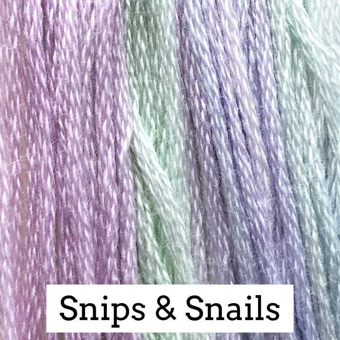 Snips and Snails by Classic Colorworks - 5 yds, Hand-Dyed, 6 Strand, 100% Cotton, Cross Stitch Embroidery Floss