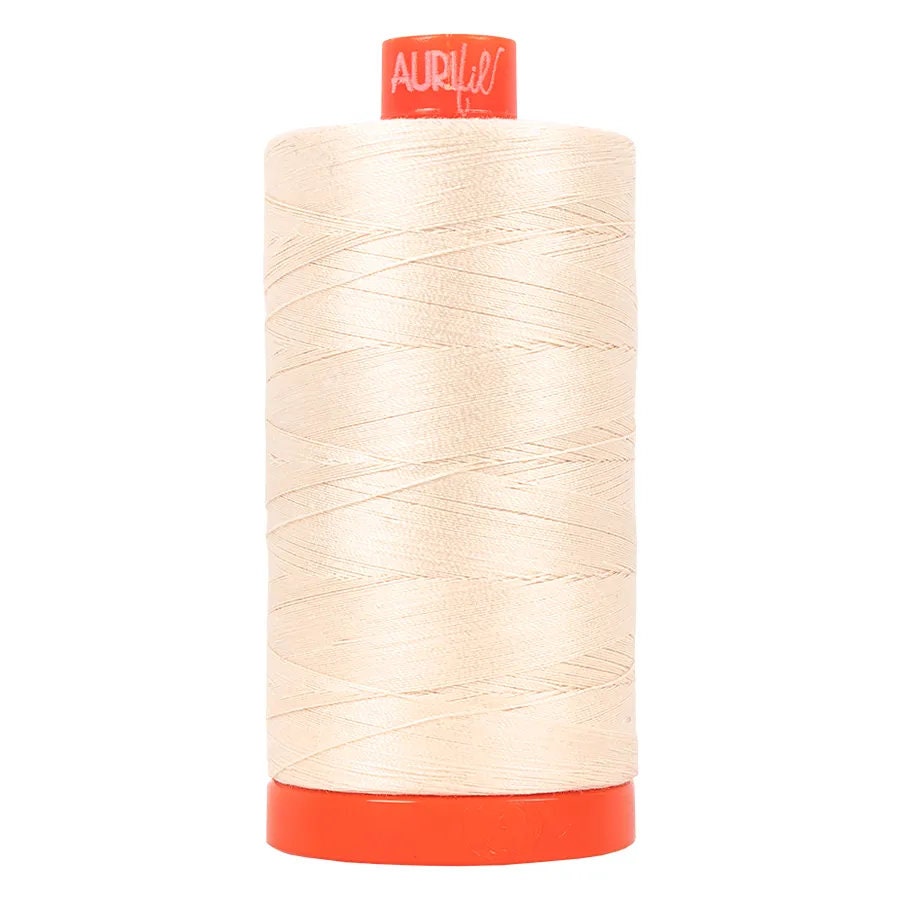 50wt Aurifil Light Sand 100% Cotton Mako Thread